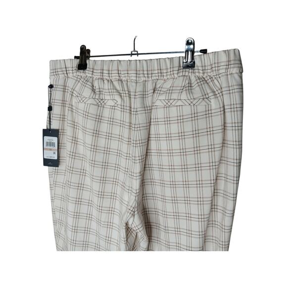New Tommy Hilfiger Women’s Plaid Ankle Pants Size 12 Beige Check Stretch - Picture 8 of 14